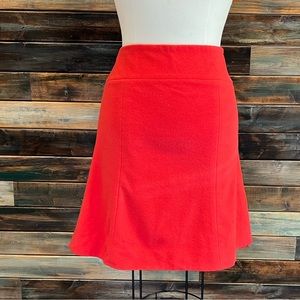 J. Crew red wool & cashmere skirt small 6 warm fall winter